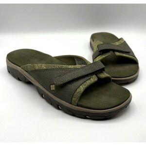 COLUMBIA Catalina Sandal Women's Size 8 Olive Hook & Loop Slide On Shoe